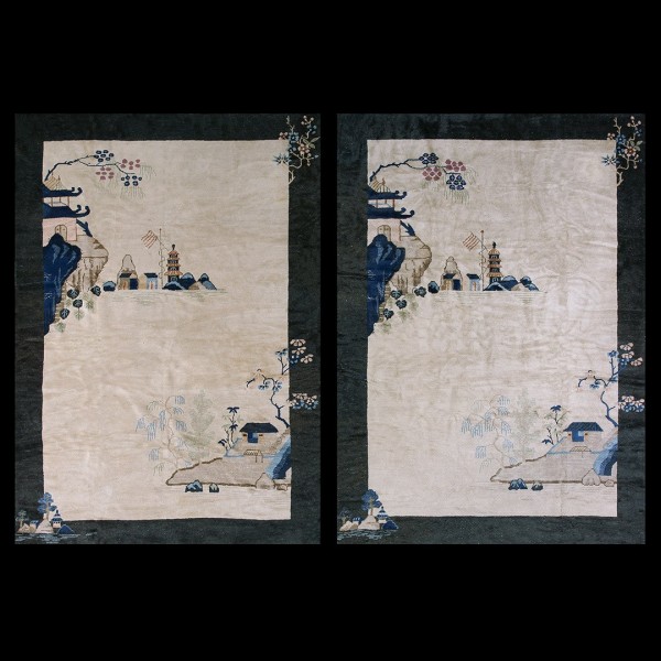 1920s Pair of Chinese Art Deco Carpets